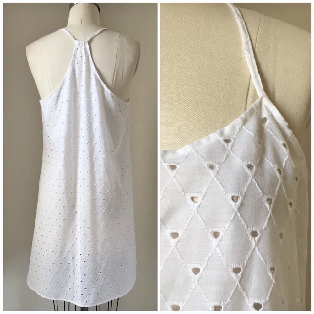 SUSTAINABLE GEO EYELET SLIP DRESS